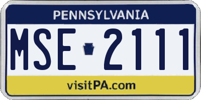 PA license plate MSE2111