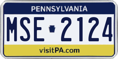 PA license plate MSE2124