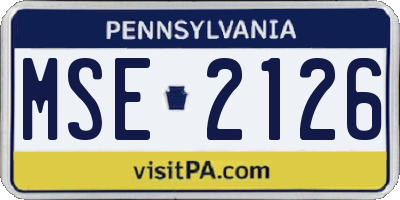 PA license plate MSE2126
