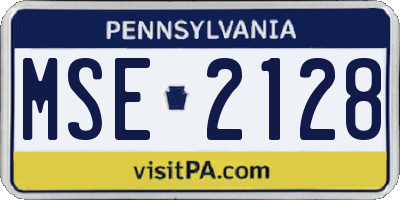 PA license plate MSE2128