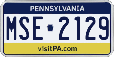 PA license plate MSE2129