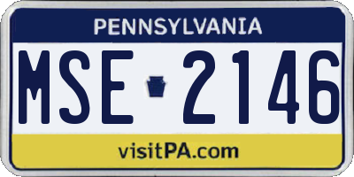 PA license plate MSE2146