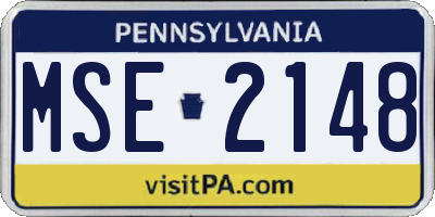 PA license plate MSE2148