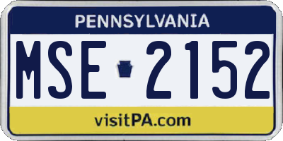 PA license plate MSE2152