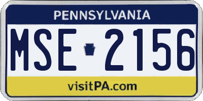 PA license plate MSE2156