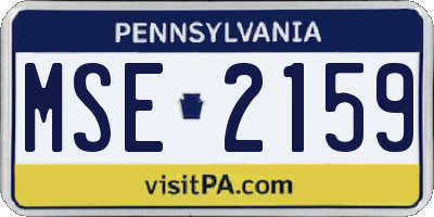 PA license plate MSE2159
