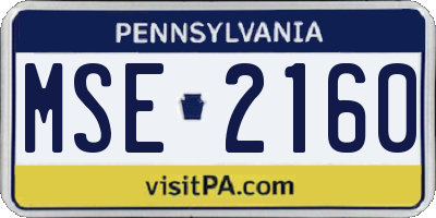 PA license plate MSE2160