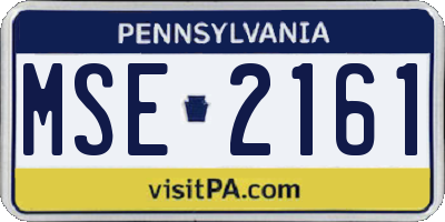 PA license plate MSE2161