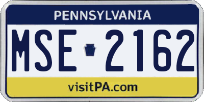PA license plate MSE2162