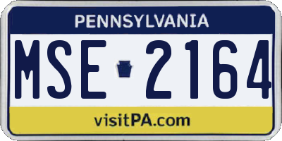 PA license plate MSE2164