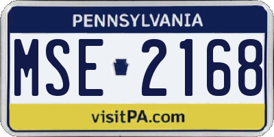 PA license plate MSE2168