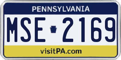 PA license plate MSE2169