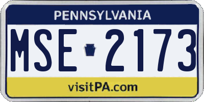 PA license plate MSE2173