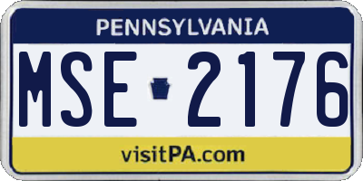PA license plate MSE2176