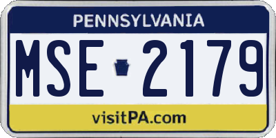 PA license plate MSE2179