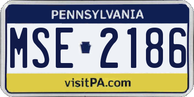 PA license plate MSE2186