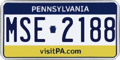PA license plate MSE2188