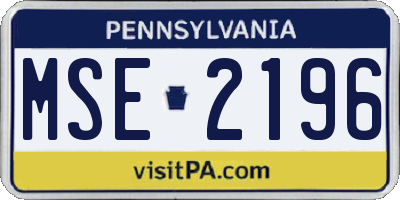 PA license plate MSE2196