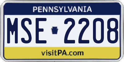 PA license plate MSE2208