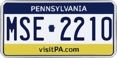PA license plate MSE2210
