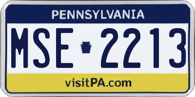 PA license plate MSE2213