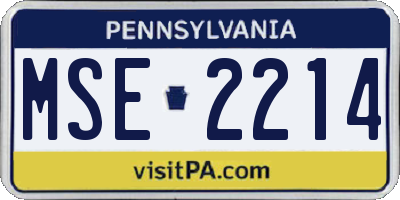 PA license plate MSE2214