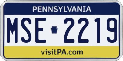 PA license plate MSE2219