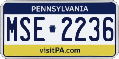 PA license plate MSE2236