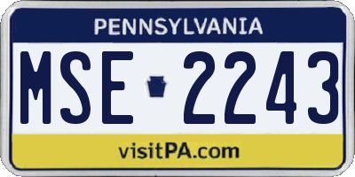 PA license plate MSE2243