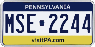 PA license plate MSE2244