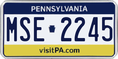 PA license plate MSE2245