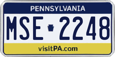 PA license plate MSE2248