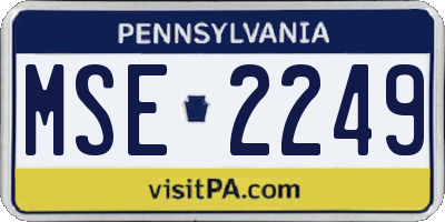 PA license plate MSE2249