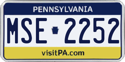 PA license plate MSE2252