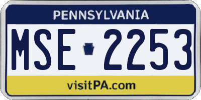 PA license plate MSE2253