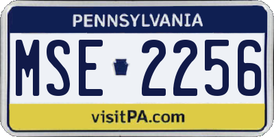PA license plate MSE2256