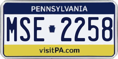 PA license plate MSE2258