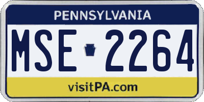 PA license plate MSE2264