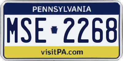 PA license plate MSE2268