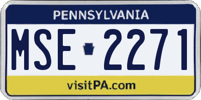 PA license plate MSE2271