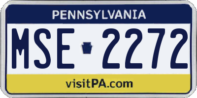 PA license plate MSE2272