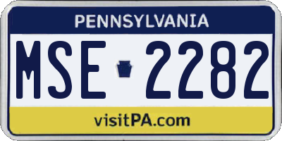 PA license plate MSE2282