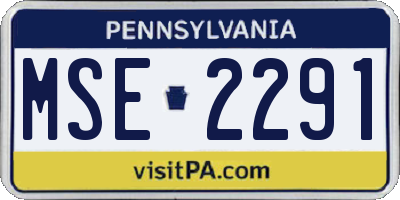 PA license plate MSE2291
