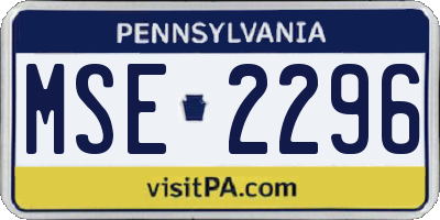 PA license plate MSE2296