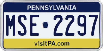 PA license plate MSE2297