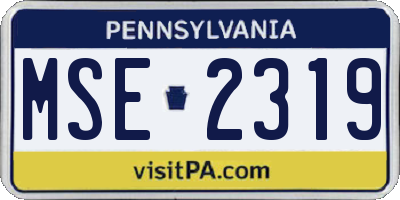 PA license plate MSE2319