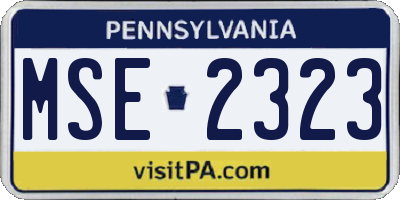 PA license plate MSE2323