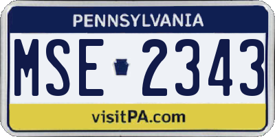 PA license plate MSE2343