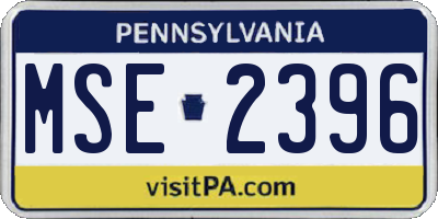 PA license plate MSE2396
