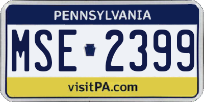 PA license plate MSE2399